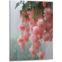 ピンク　ピンクのお花 壁掛けアート 絵画 花の絵 フラワーアート Amazon.co.jp: 絵画 枝にぶら下がっているピンクの花インテリア